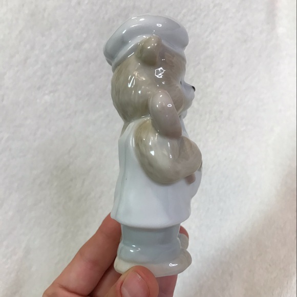 Teddy Bear heart salt and pepper shakers cook and chef couple vintage ceramic - Picture 4 of 12